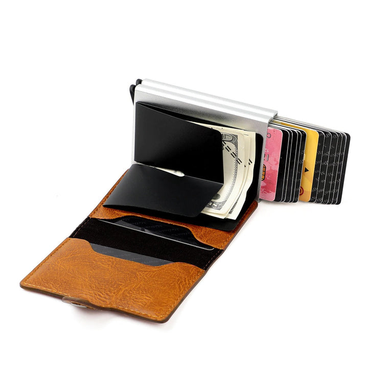 RFID Wallet with Double Pop-Up Pockets in Aluminium