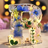 LumiFlair Floral Initial Night Light | Personalised Resin Light with Soft LED Light