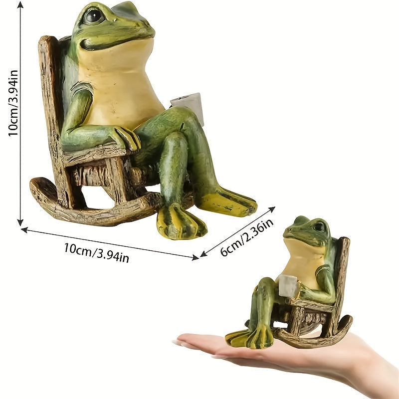 Relaxed Frog Solar Sculpture – Atmospheric and Weather-Resistant