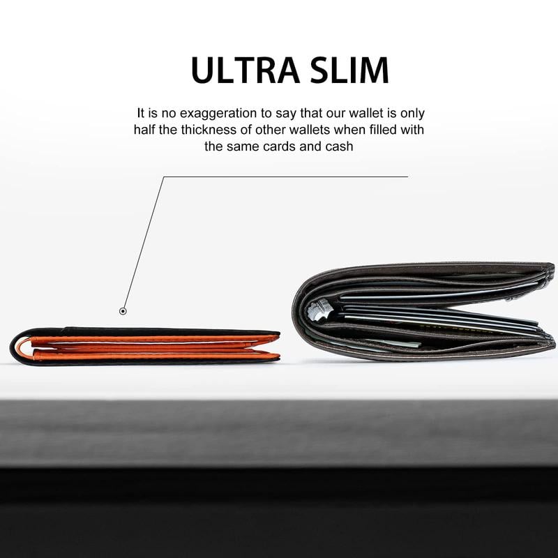 Men's Slim RFID Wallet | Leather Card Holder | Black