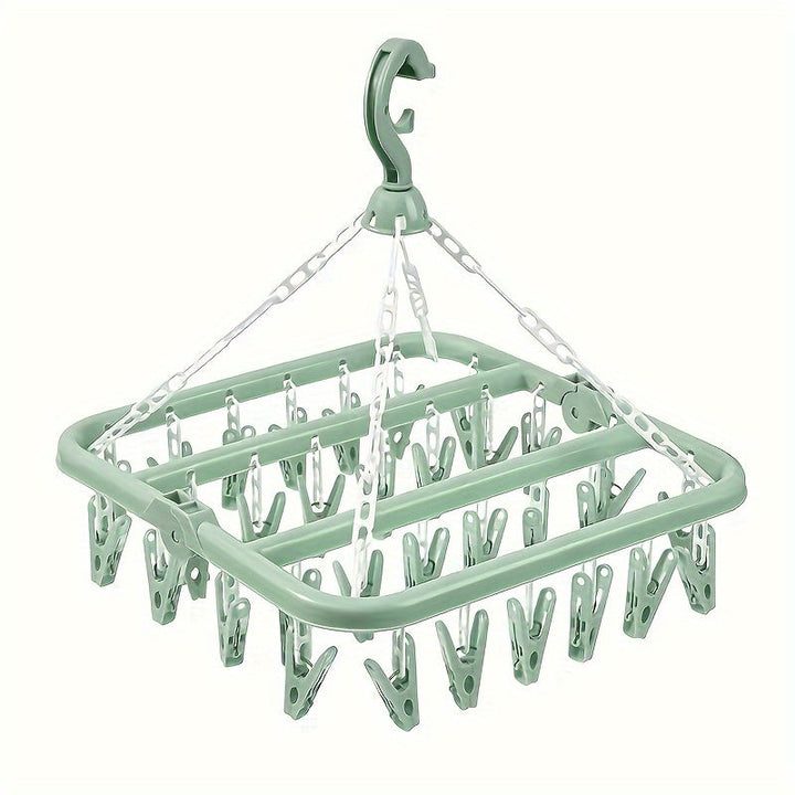 Foldable Clothes Airer with Clips – Space-Saving and Practical for Small Laundry Loads