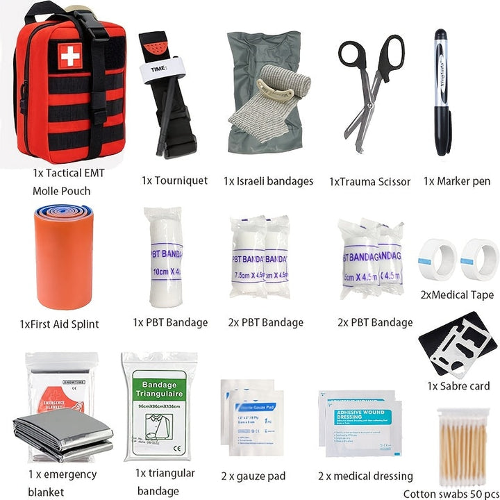 Complete First Aid Kit with Tourniquet – Essential Survival Kit for Adventures
