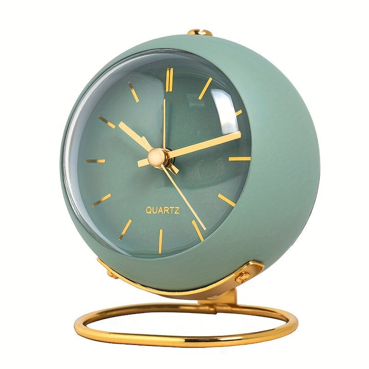 Nordic Silent Desk Clock – Luminous Hands and Metal Frame