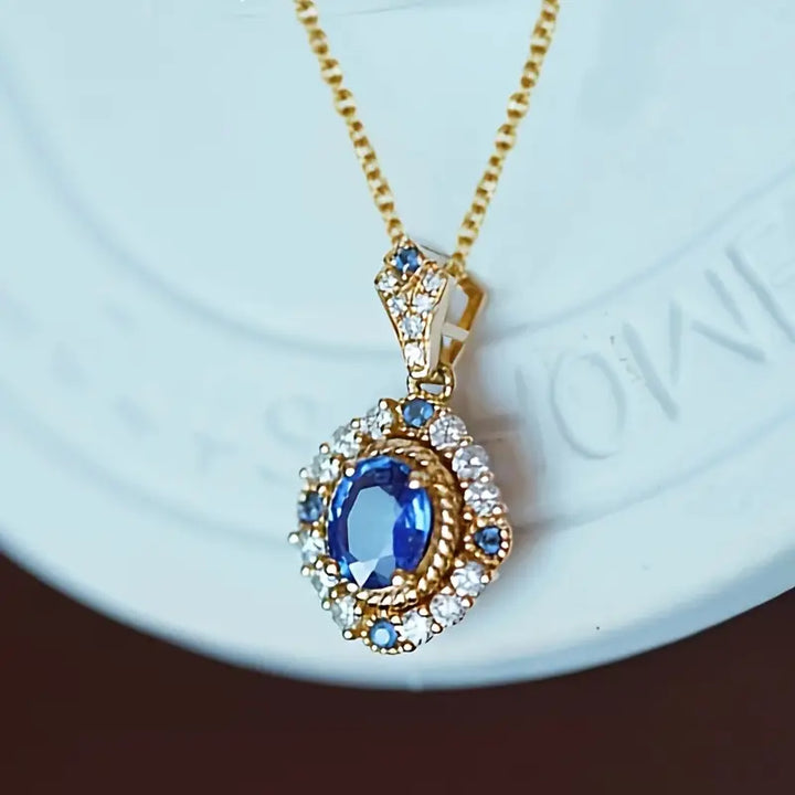 Soft gold necklace with a refined moon