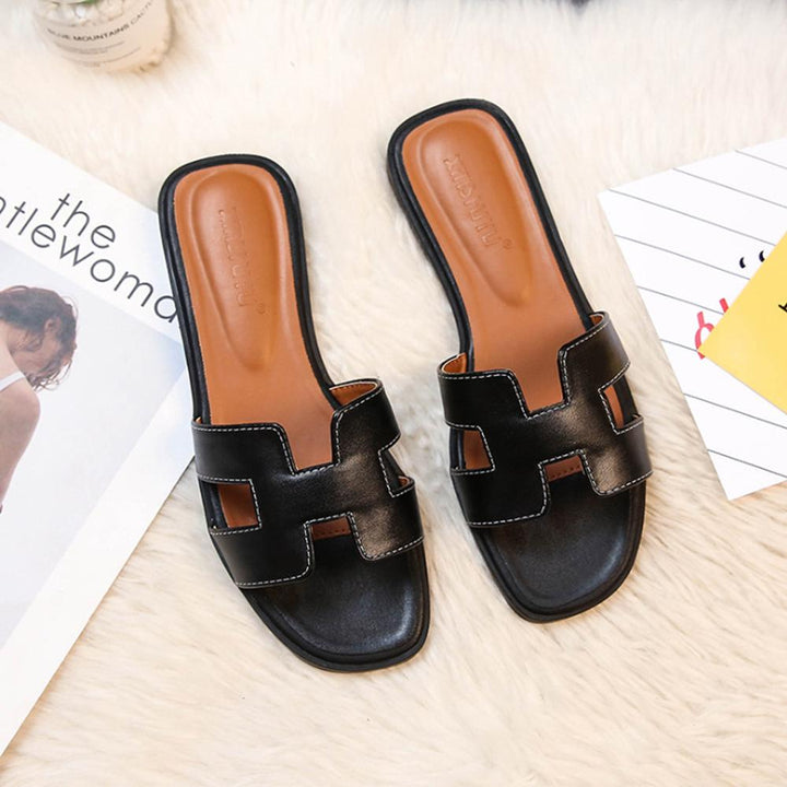 Women's H-Strap Sandals in Vegan Leather - Comfortable and Elegant