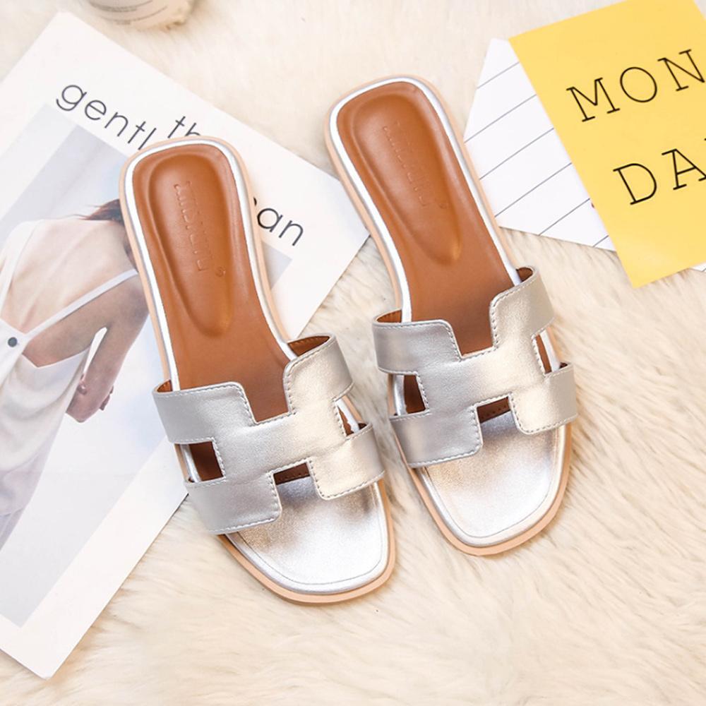 Women's H-Strap Sandals in Vegan Leather - Comfortable and Elegant