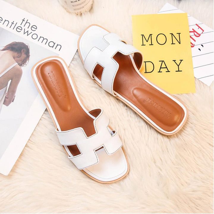 Damensandalen mit H-Steg aus veganem Leder - Bequem und elegant