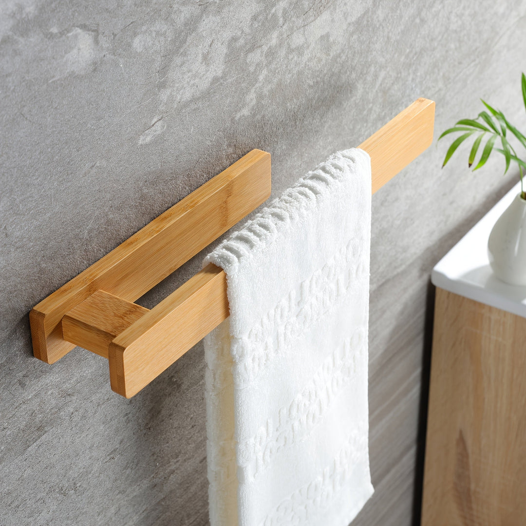 Modern Wooden Towel Rail – Elegant Wall Mounting Without Tools
