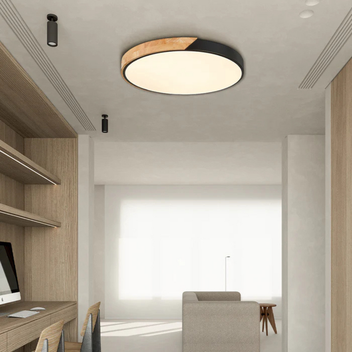 Delos Skandi Wooden Ceiling Lamp | Natural LED Design Light