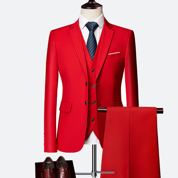 Three-Piece Slim Fit Suit for Men