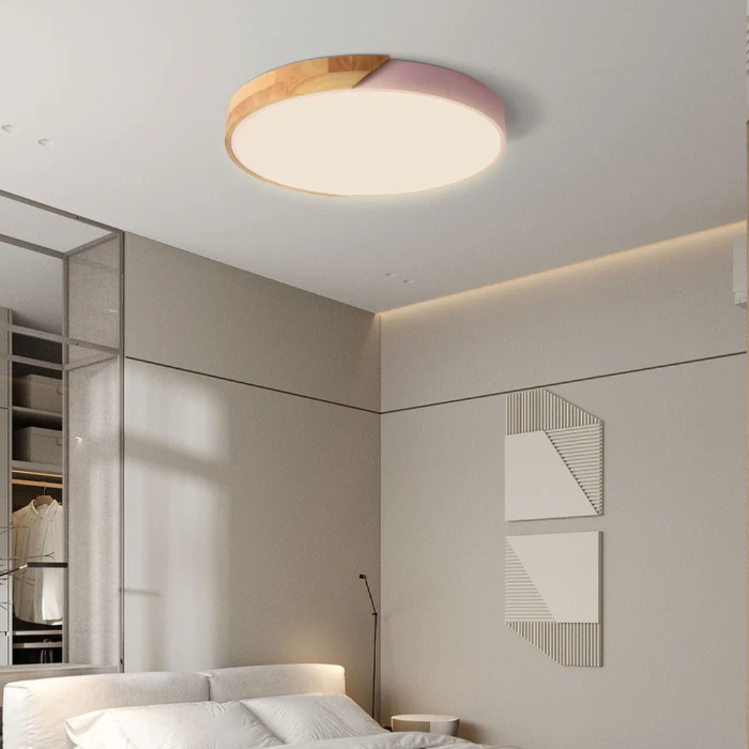 Delos Skandi Wooden Ceiling Lamp | Natural LED Design Light