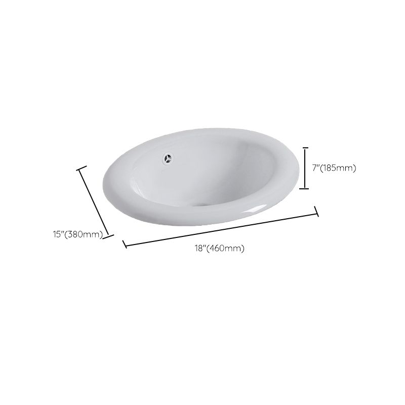 Undermount White Ceramic Basin with Shut-Off Valve