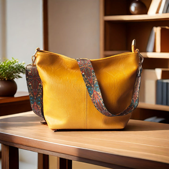 Geometric Oversized Bag – Large-Capacity Shoulder Bag with Retro Style
