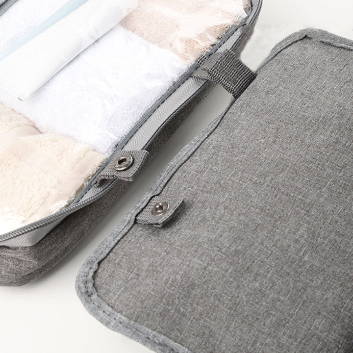 Travelique Travel Cosmetics Organizer | Compact and Waterproof | With 4 Compartments and 360° Hook | For Women and Men