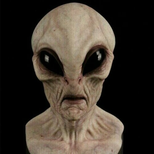 CosmicMorph Realistic Alien Mask | Hand-Painted Full-Head Halloween Costume Accessory