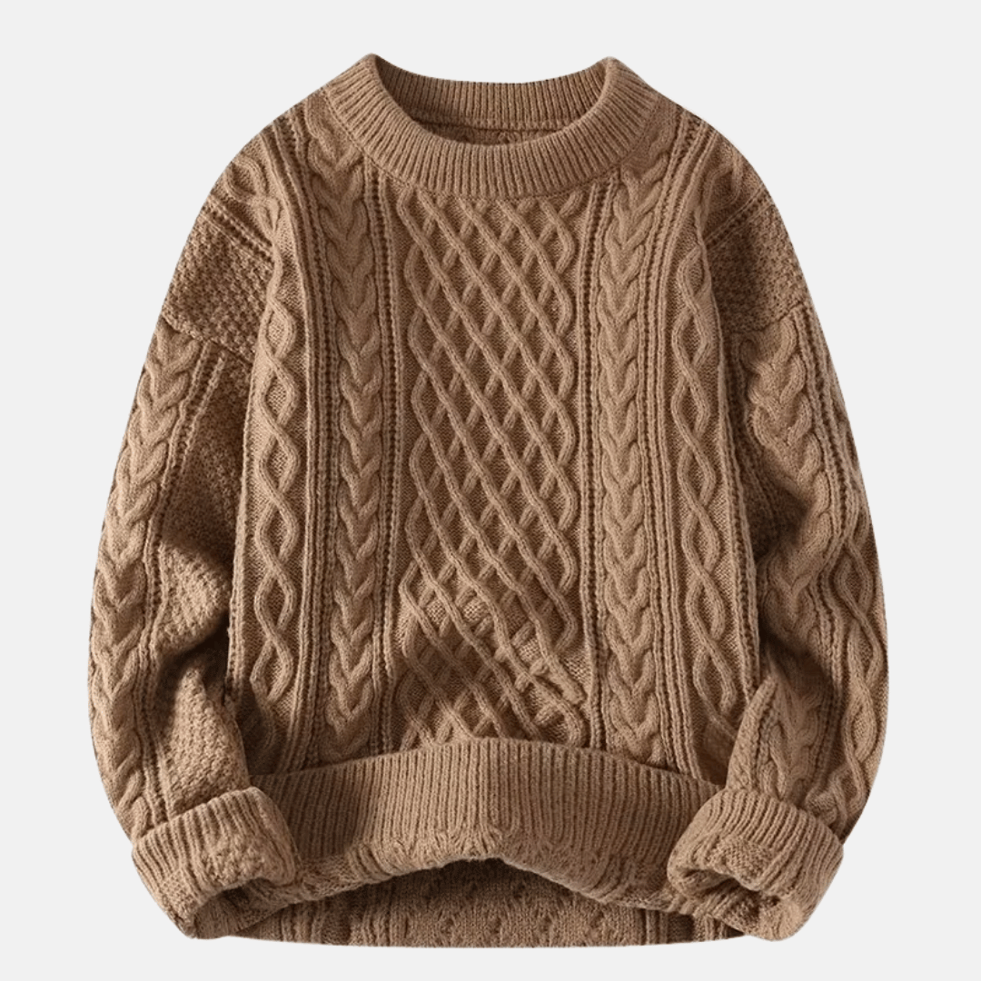 Men’s Solid Color Knitted Winter Sweater