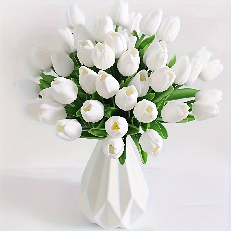 Set mit 15 Realistischen Kunsttulpen – Perfekt für Hochzeiten, Feste und Wohndekoration