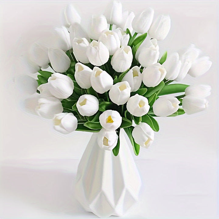 Set mit 15 Realistischen Kunsttulpen – Perfekt für Hochzeiten, Feste und Wohndekoration