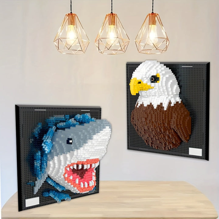 3D Creative Building Blocks – Shark and Eagle Collection