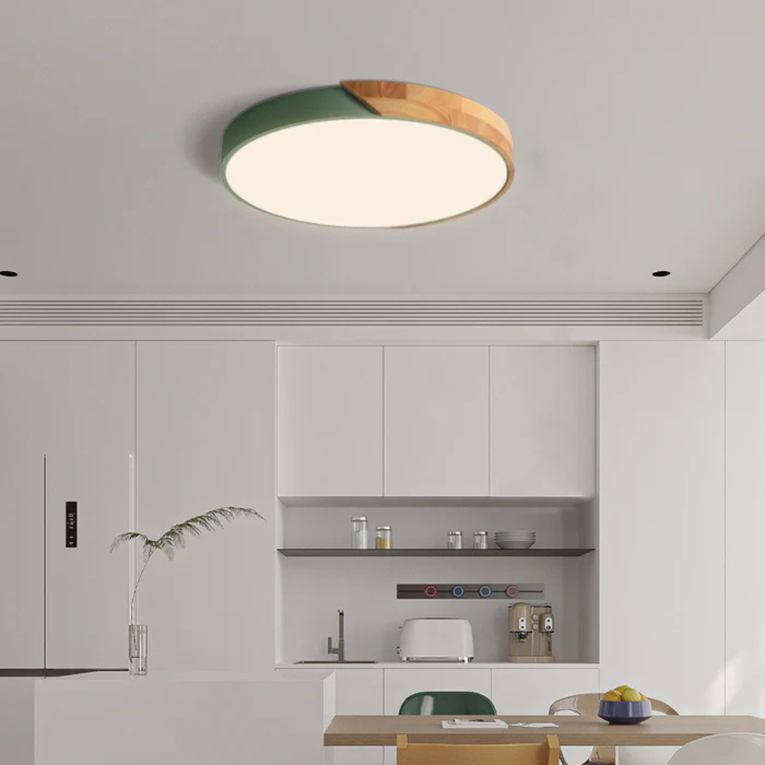 Delos Skandi Wooden Ceiling Lamp | Natural LED Design Light