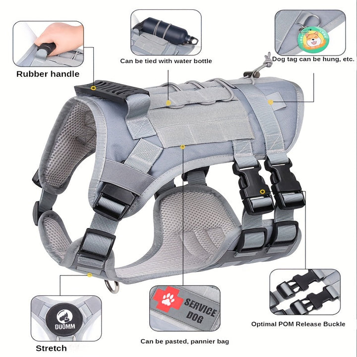 Tactical Dog Harness – Sturdy and Adjustable for Large Dogs