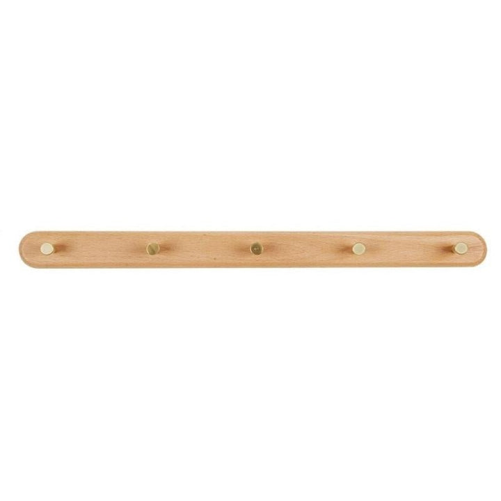 Wooden Wall Coat Rack with Brass Hooks - LignaHook