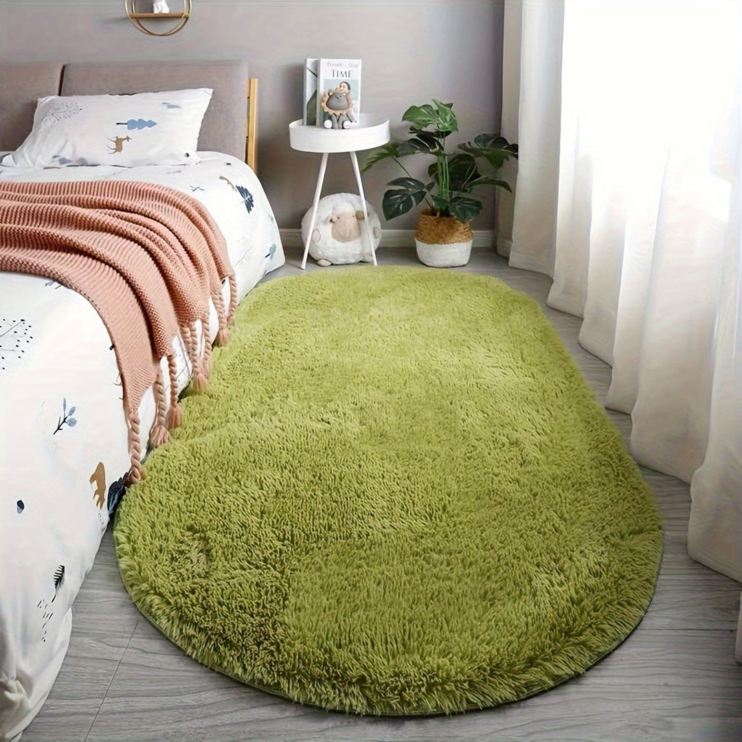 Oval Plush Rug – Soft Rug and Style for Bedroom and Living Room Décor