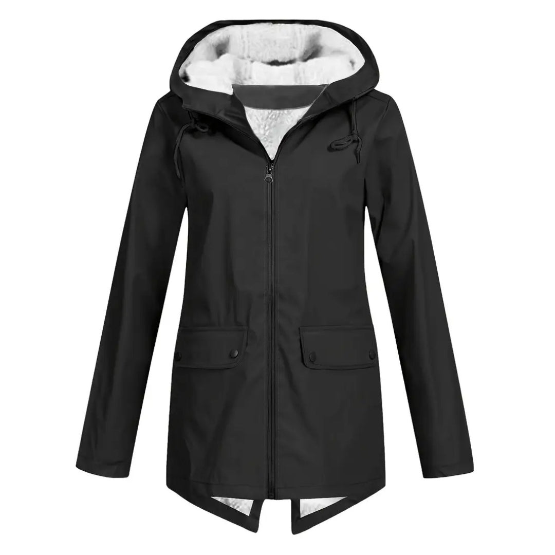 Women's Waterproof Jacket – Fleece-Lined – with Hood