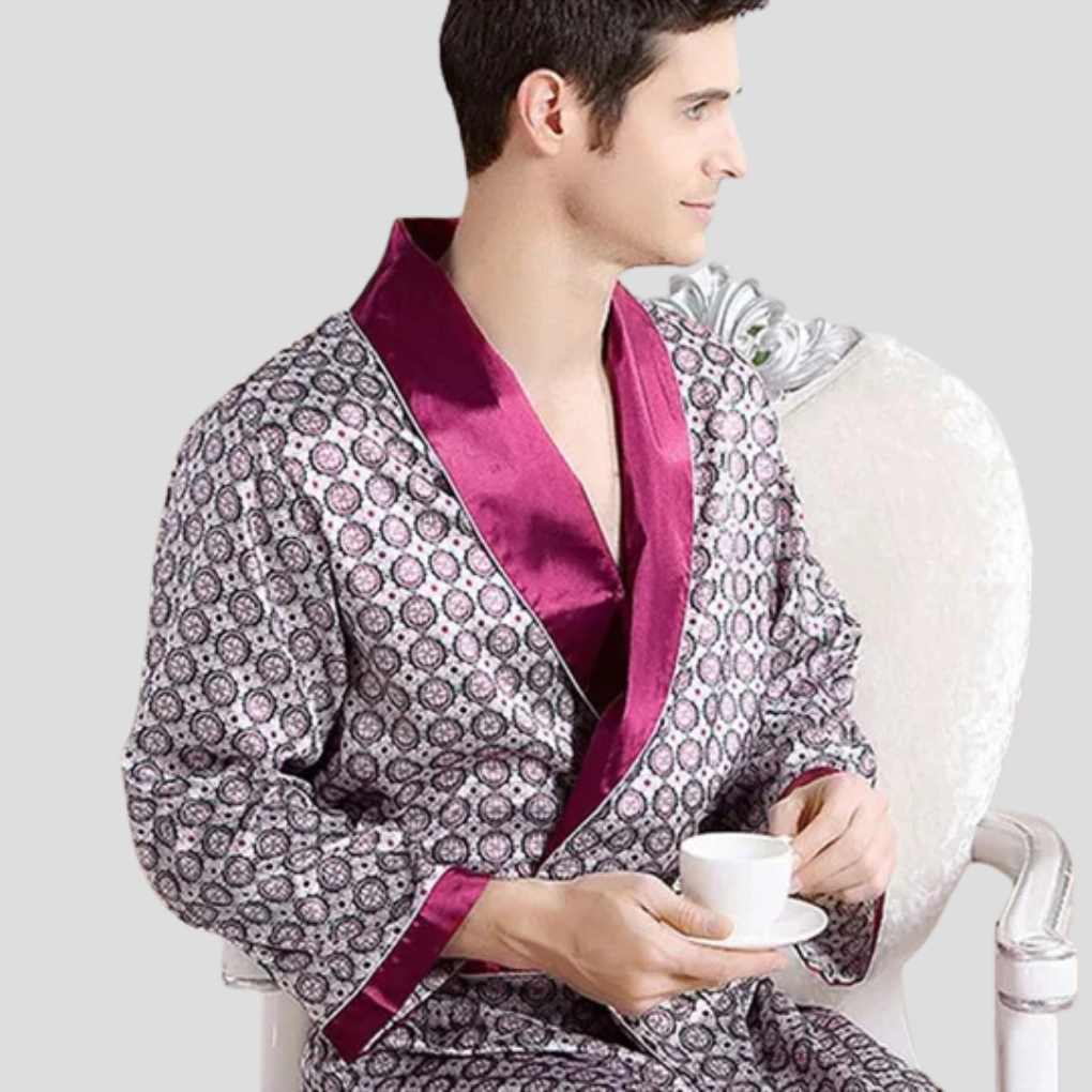 Men’s Kimono Satin Bathrobe