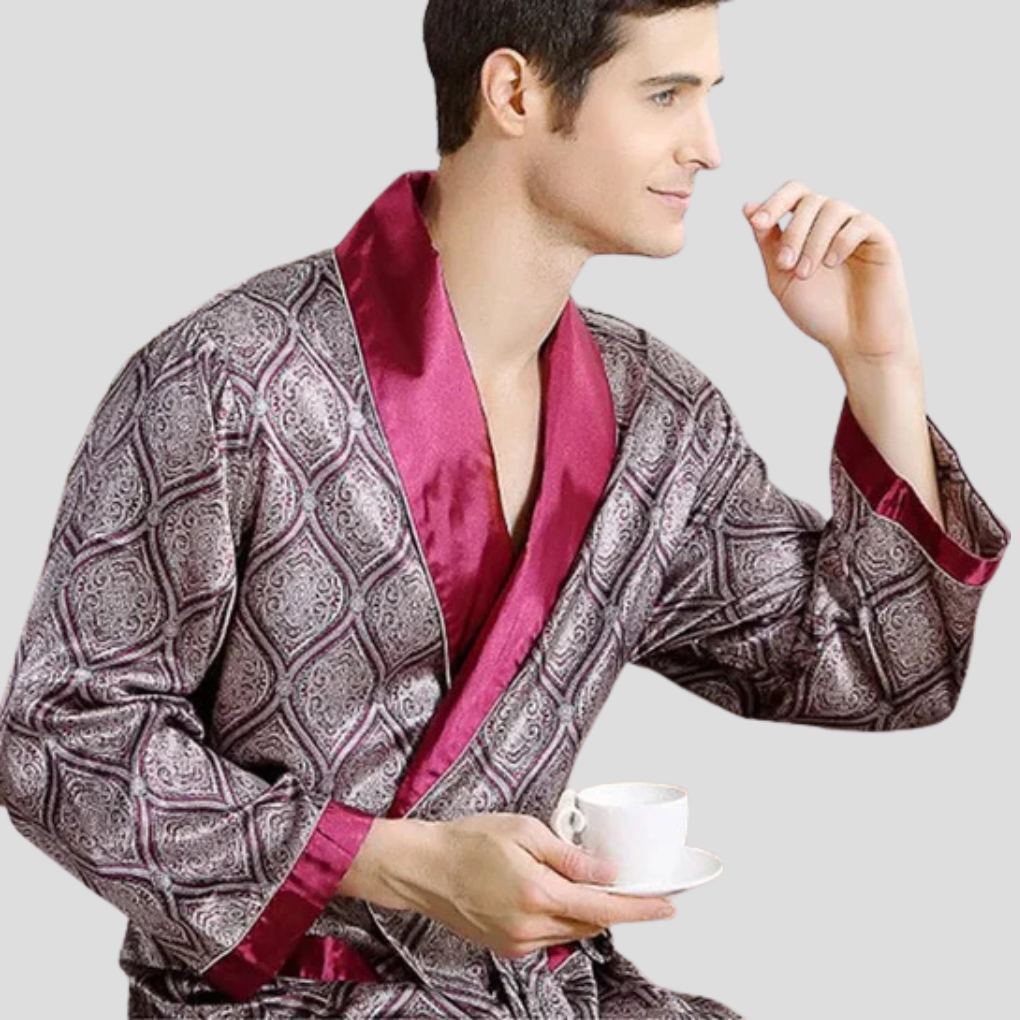 Men’s Kimono Satin Bathrobe