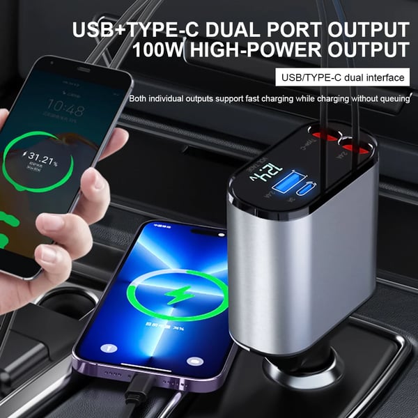 VoltEdge Telescopic Fast Car Charger