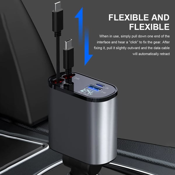 VoltEdge Telescopic Fast Car Charger