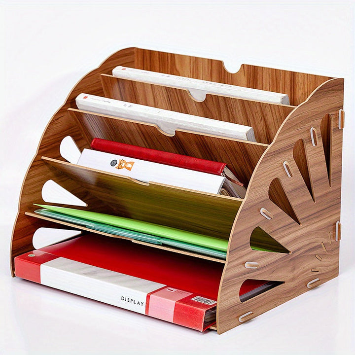 WoodFlow A4 Organiser – Elegant Storage for Every Desk