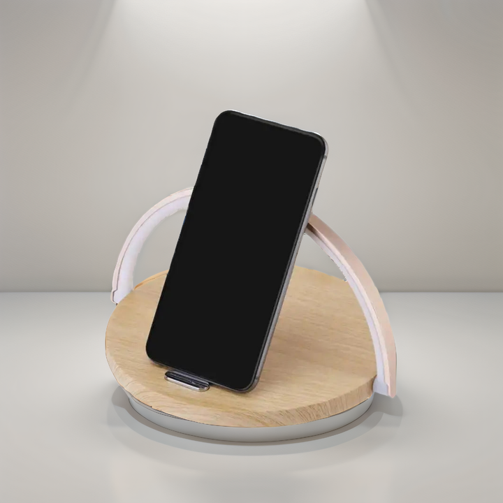AuraGlow Smart Charging Dock | Modern Bedside Lamp with Built-in Fast Wireless Charging for All Qi-Enabled Devices