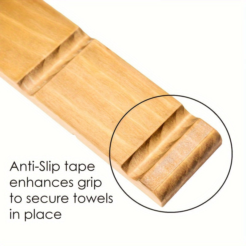 Wooden Towel Holder – Wall-Mounted Solution for Bathroom or Utility Room