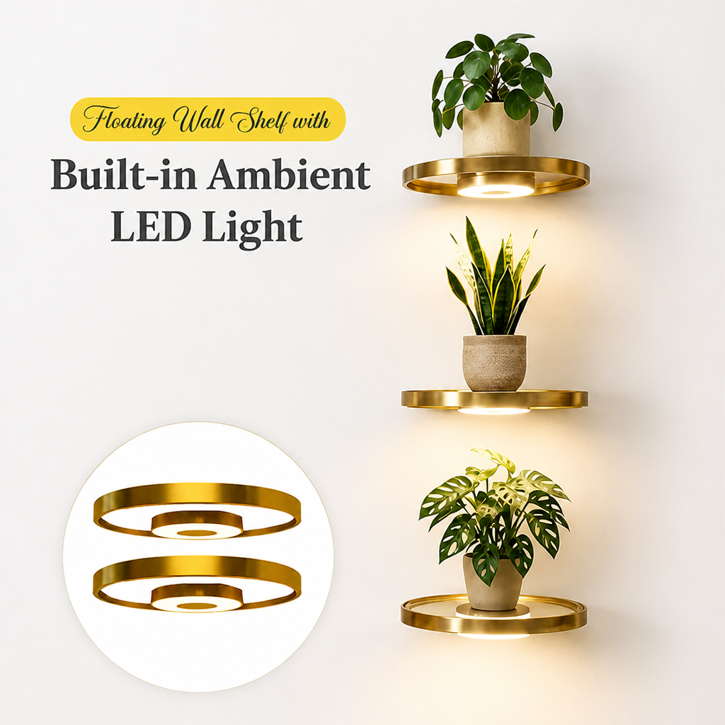 Glow Wall Shelf – Floating LED Display for a Cosy, Tidy Look