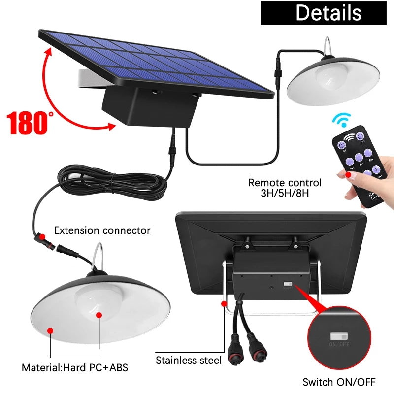 TwinRay Wireless Solar LED Lamp Set with Remote Control