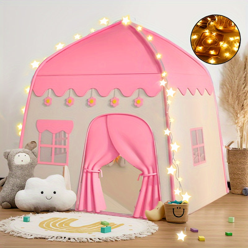 Princess Flower Tent for Kids – With Star Lighting and Toy Accessories