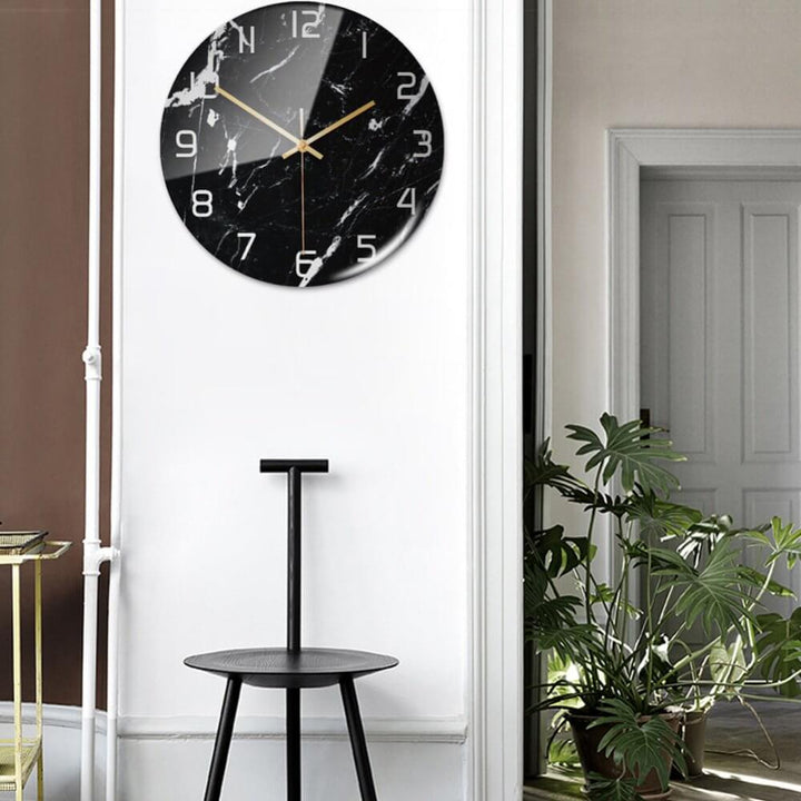 Elegant Marble-Effect Wall Clock – MarbleTime