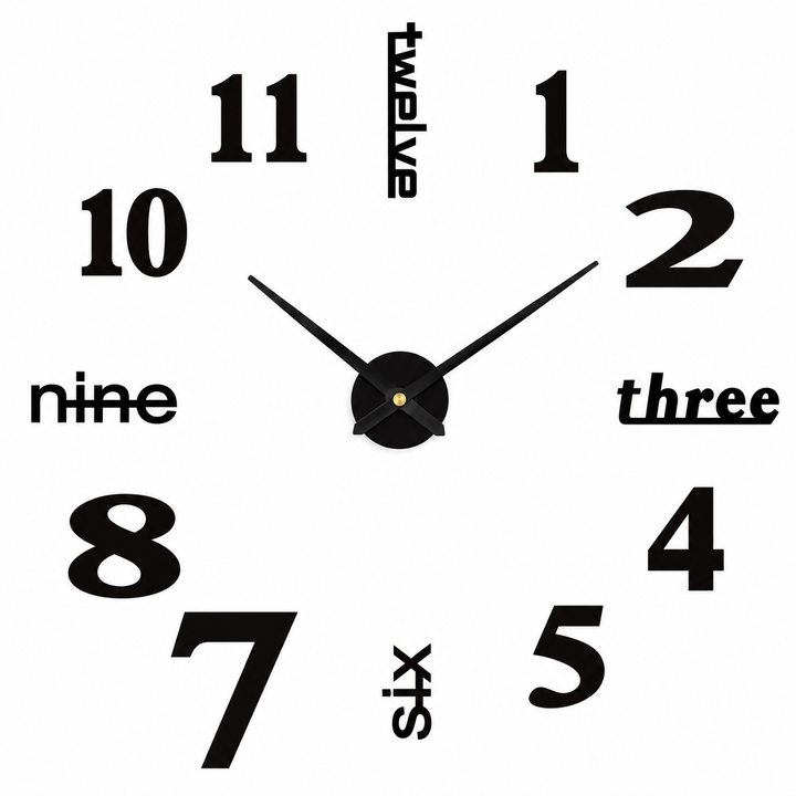 TopHouse DIY Wall Clock - Unique | Creative | Variable Design