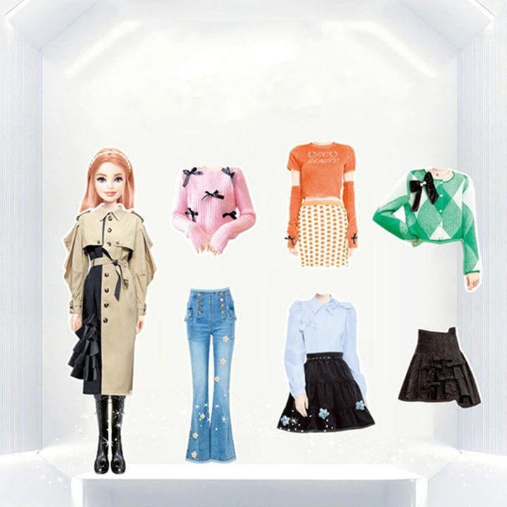 Magnetic Dress-Up Dolls Set for Children with Outfits and Storage Box
