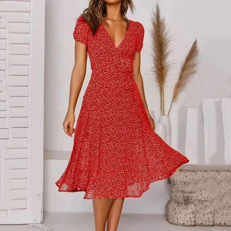 Summer A-Line Dress with Floral Print – Effortless Style for Warm Days