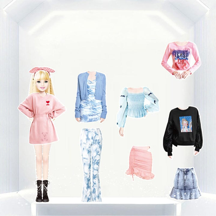 Magnetic Dress-Up Dolls Set for Children with Outfits and Storage Box
