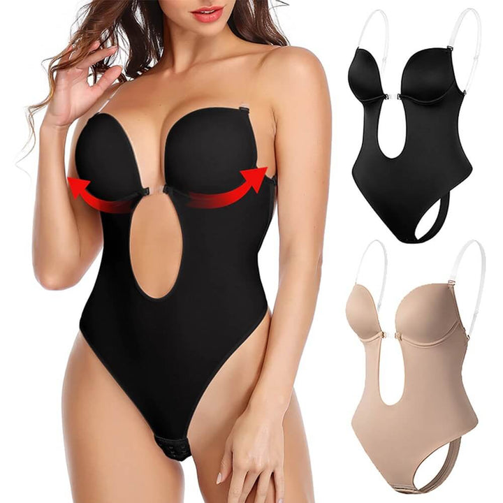 Deep V Backless Body Shaper for Seamless Elegance