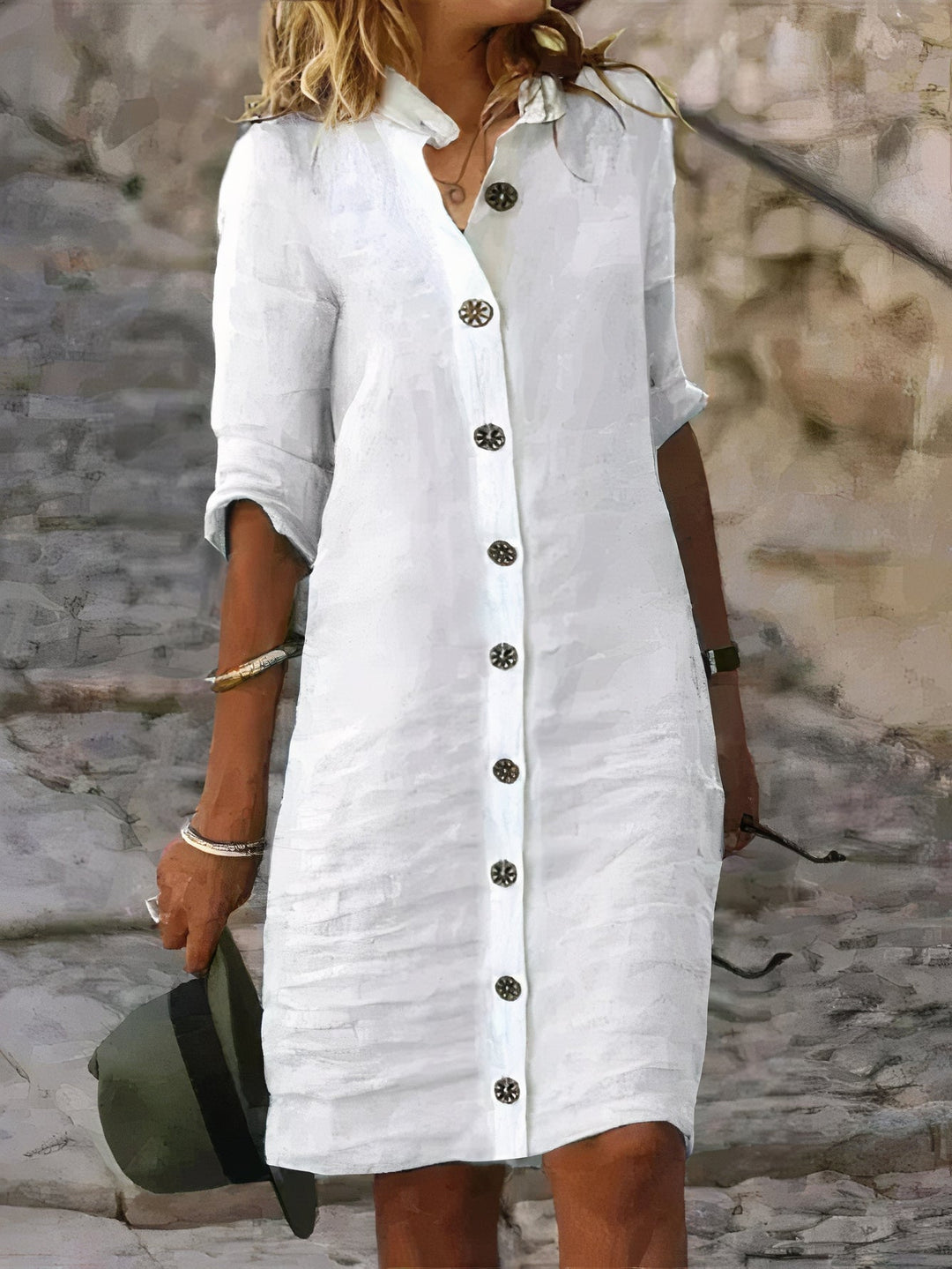 Casual Summer Linen Midi Dress – Rena