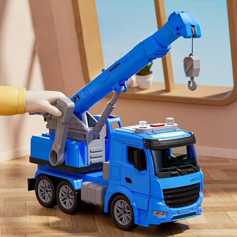 Crane Truck Toy with Light and Sound – Movable Arm for Construction Role Play