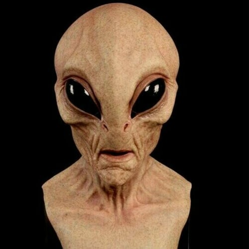 CosmicMorph Realistic Alien Mask | Hand-Painted Full-Head Halloween Costume Accessory