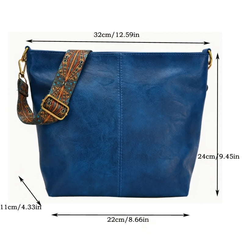 Geometric Oversized Bag – Large-Capacity Shoulder Bag with Retro Style