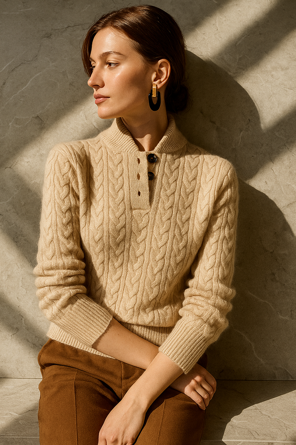 Arden Cashmere Cardigan with Buttons