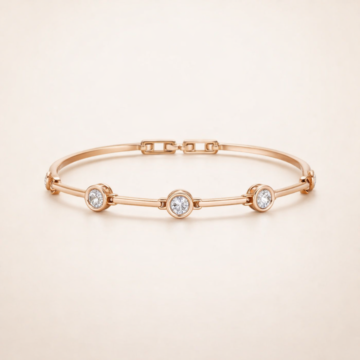 Elara Cubic Zirconia Bracelet – Gold-Coloured Elegance